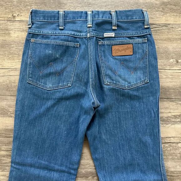 Vintage 70s Wrangler Flared Bellbottom Denim Jeans Size 30X30 - Picture 2 of 8